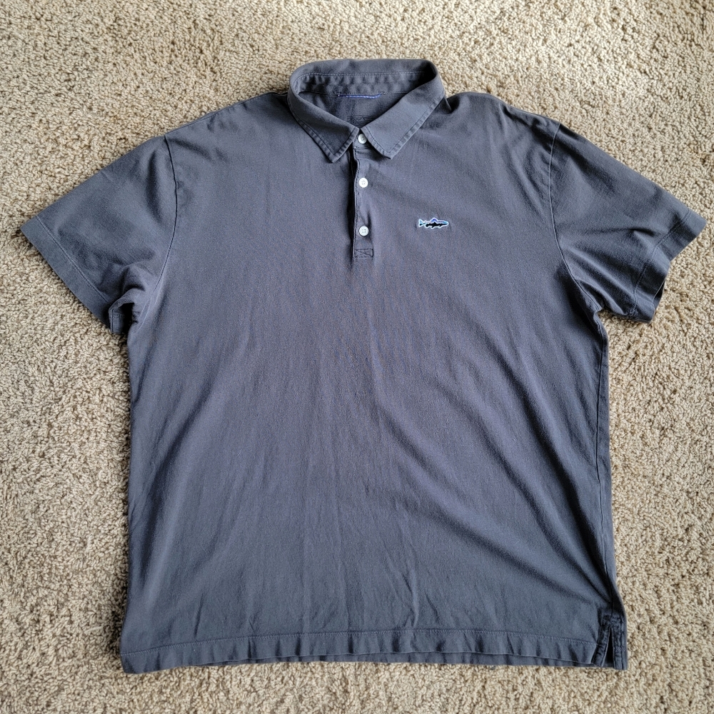 Patagonia Mens Polo - Size Large - Gray, Cotton, Solid, Short Sleeve